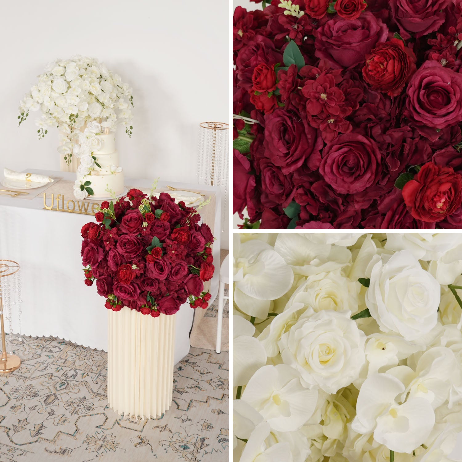 Uflower 50cm Wedding Table Centerpieces Flower Ball